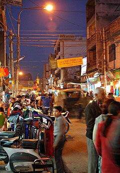 Pathankot market at night