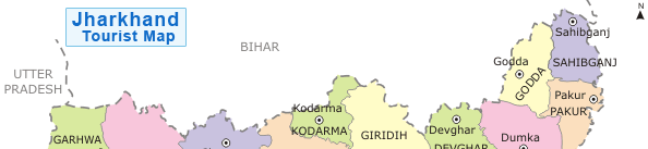 Jharkhand Map, Jharkhand Tourist Map