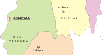 Tripura Map, Tripura Tourist Map