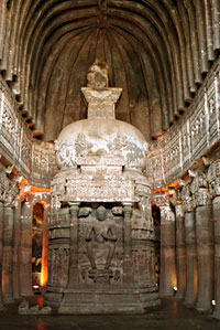 Ajanta: Interior of Cave
