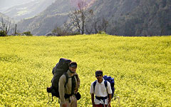 Trekkers at Budhakedar